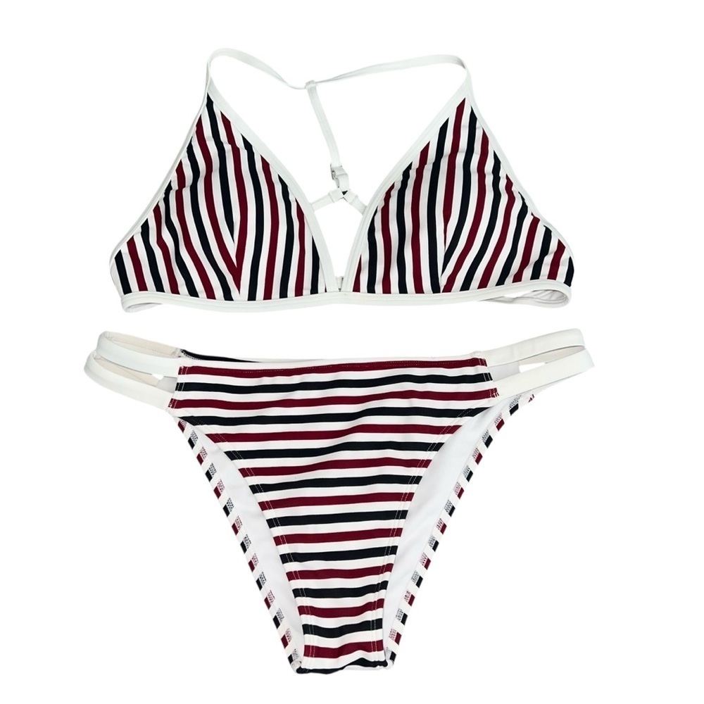 NWOT Abercrombie & Fitch Red White Blue Bikini Set Large Patriotic 4th of July
